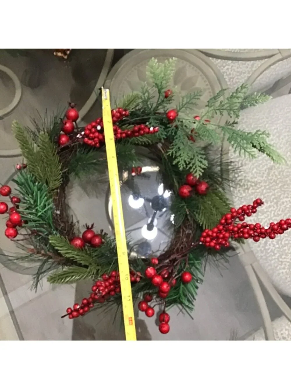 SET OF 2- 10 INCH DECORATIVE ARTIFICIAL MYRTLE CHRISTMAS WREATH